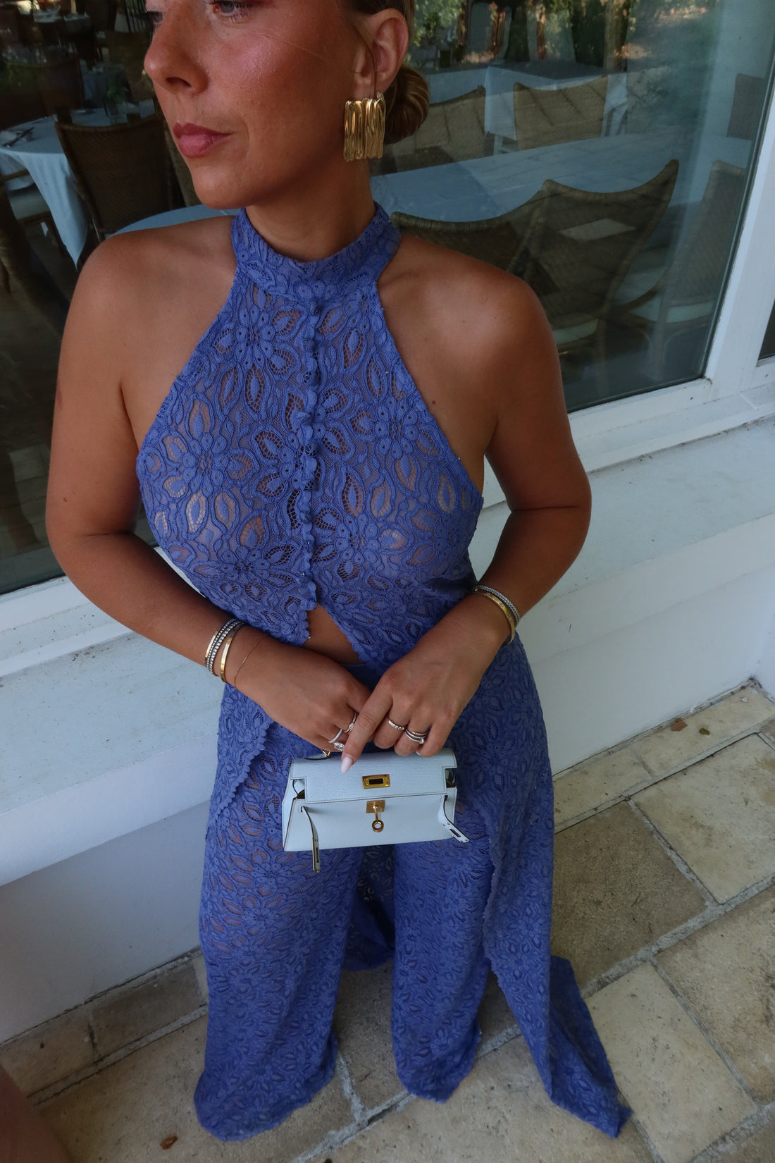 OXIA top dentelle lilas