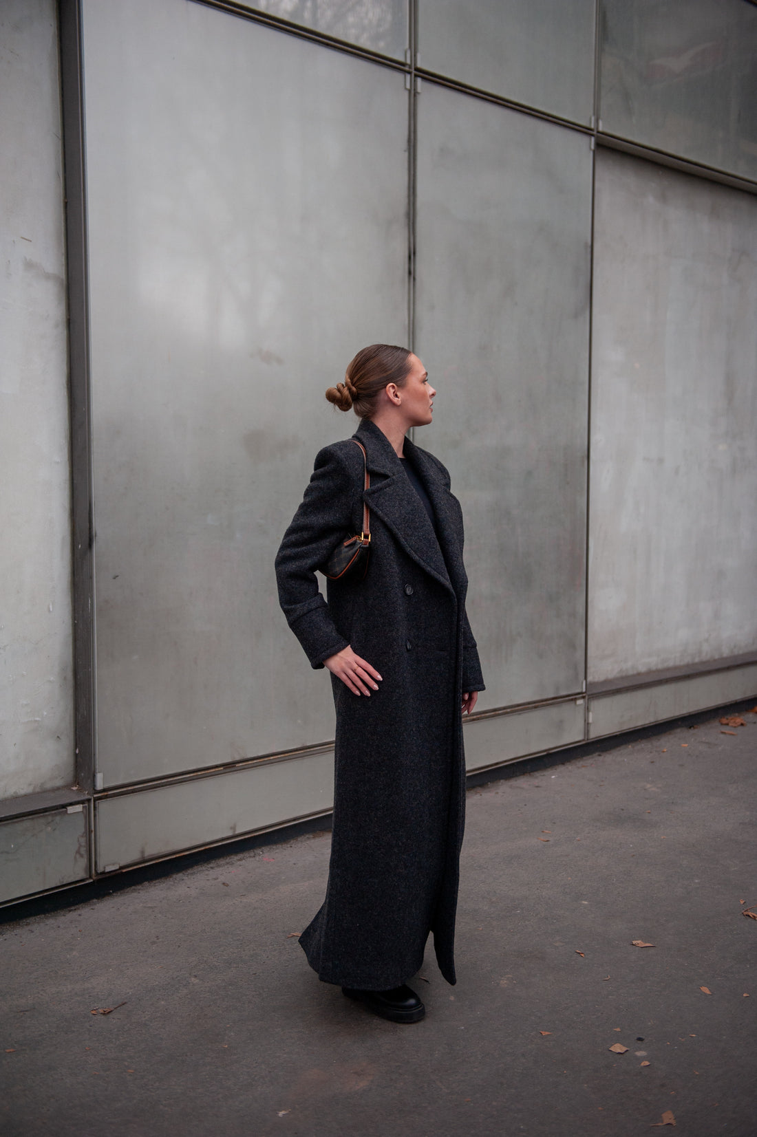 CLYDE manteau anthracite laine