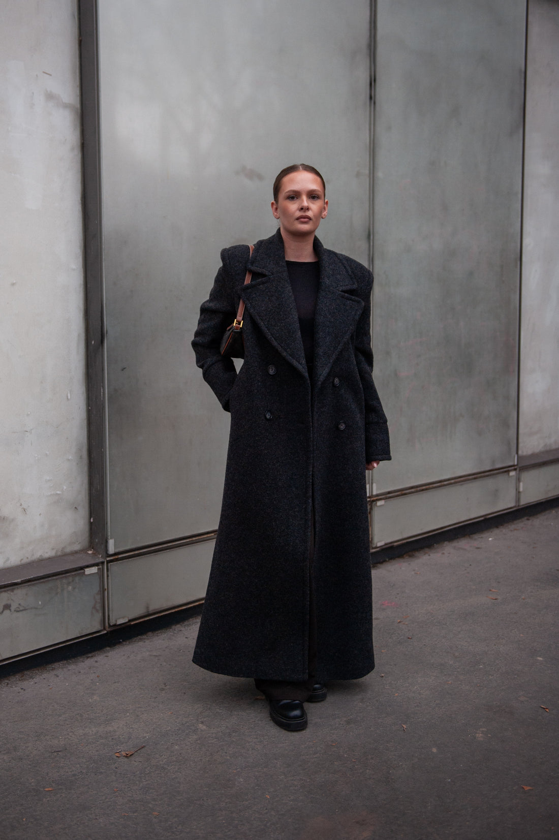 CLYDE manteau anthracite laine