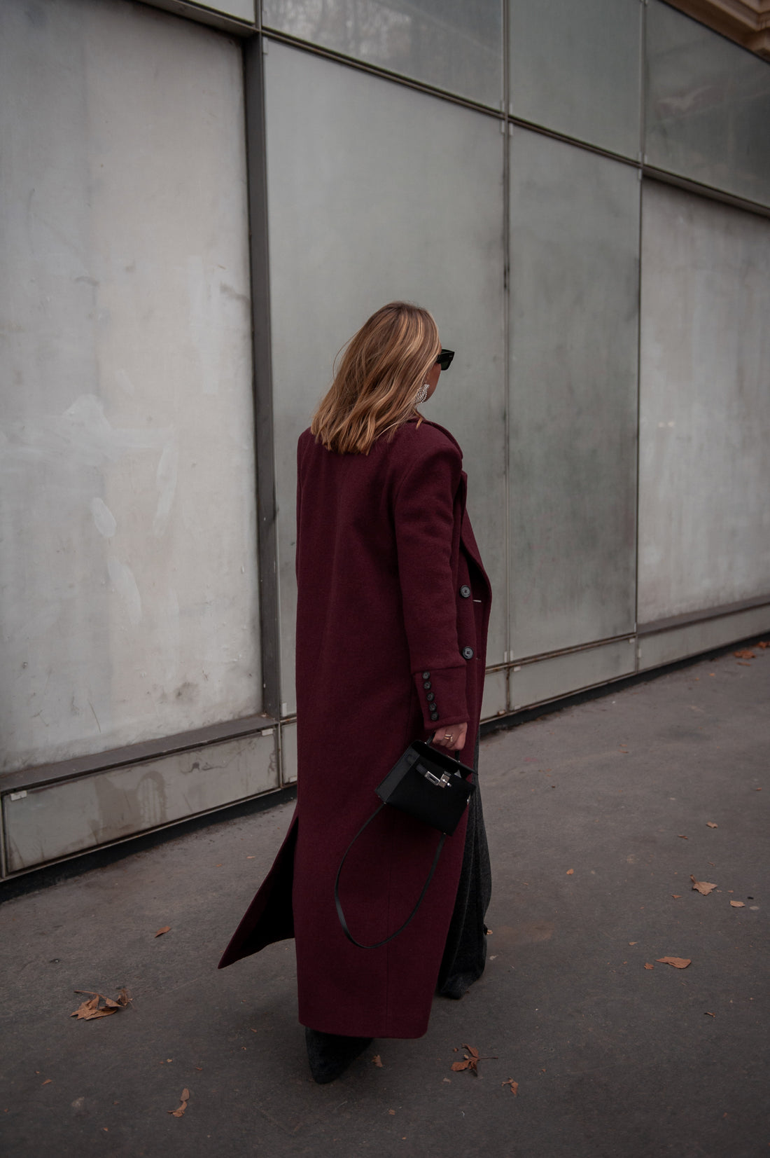 CLYDE manteau burgundi laine