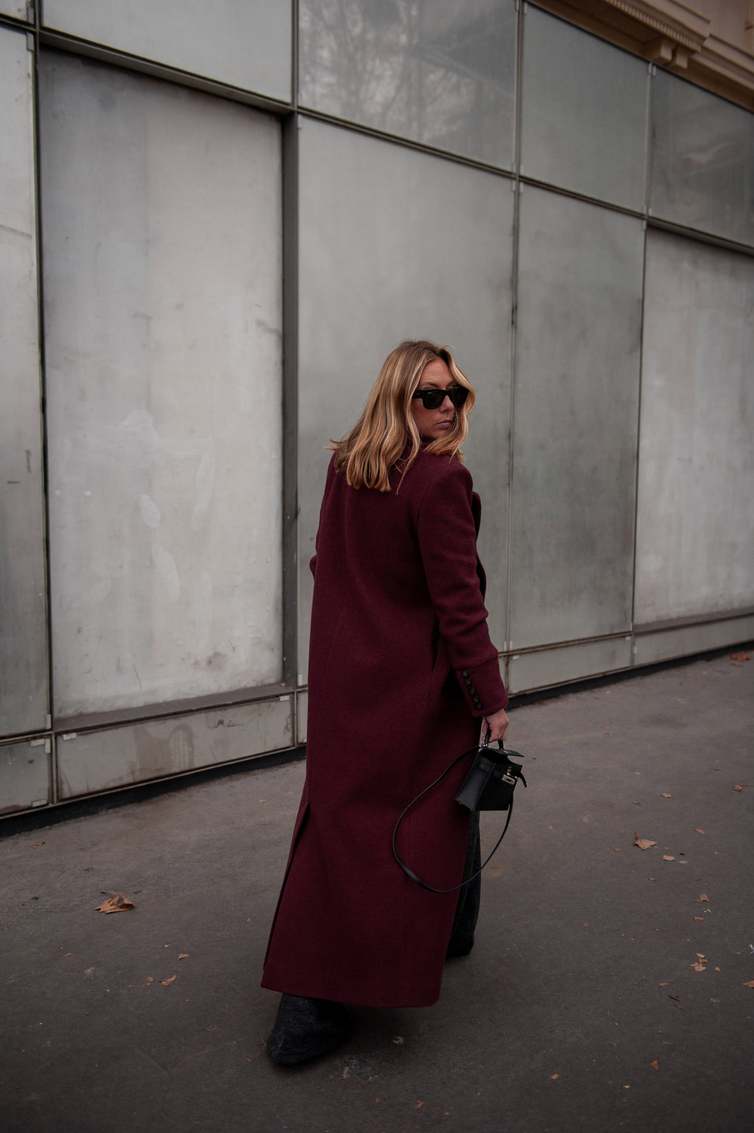 CLYDE manteau burgundi laine