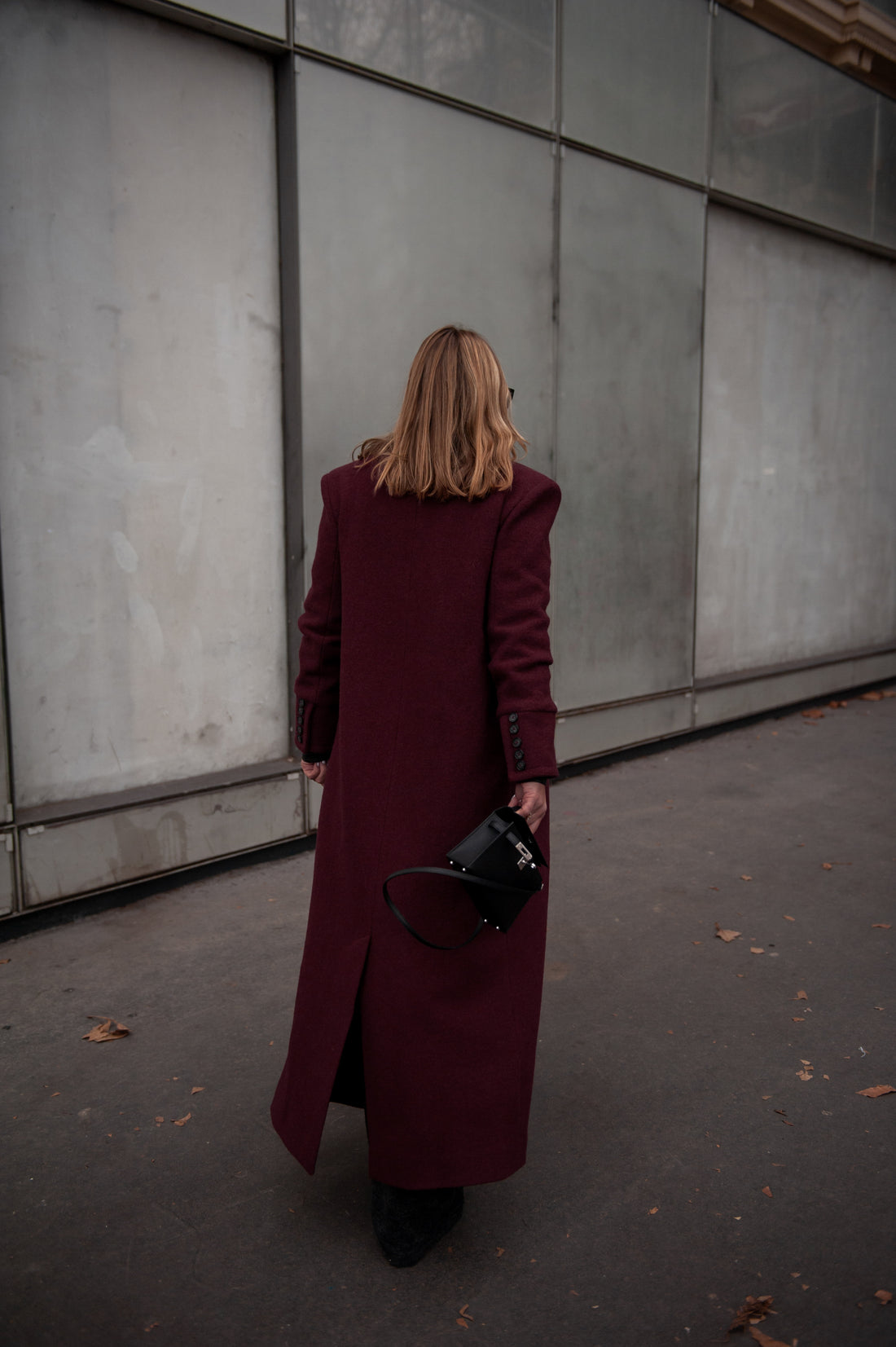 CLYDE manteau burgundi laine