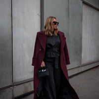 CLYDE manteau burgundi laine