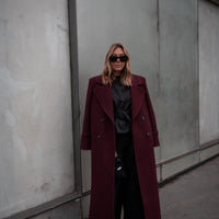 CLYDE manteau burgundi laine