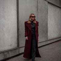 CLYDE manteau burgundi laine