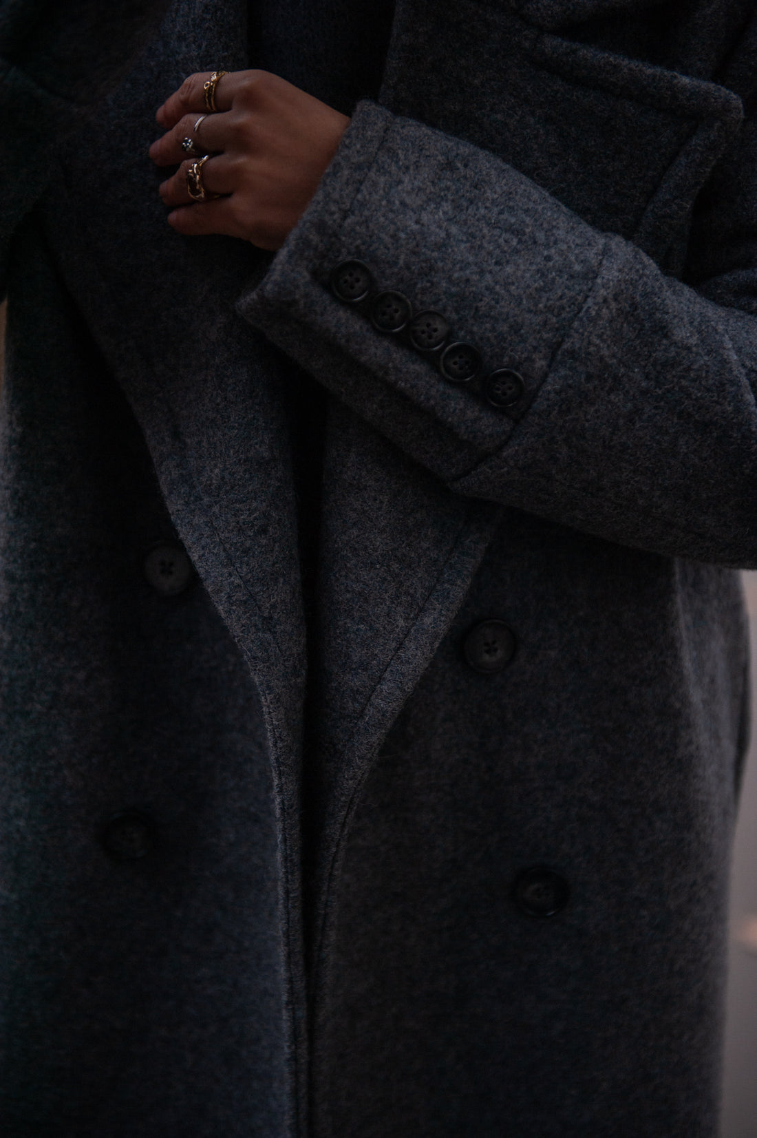 CLYDE manteau anthracite laine