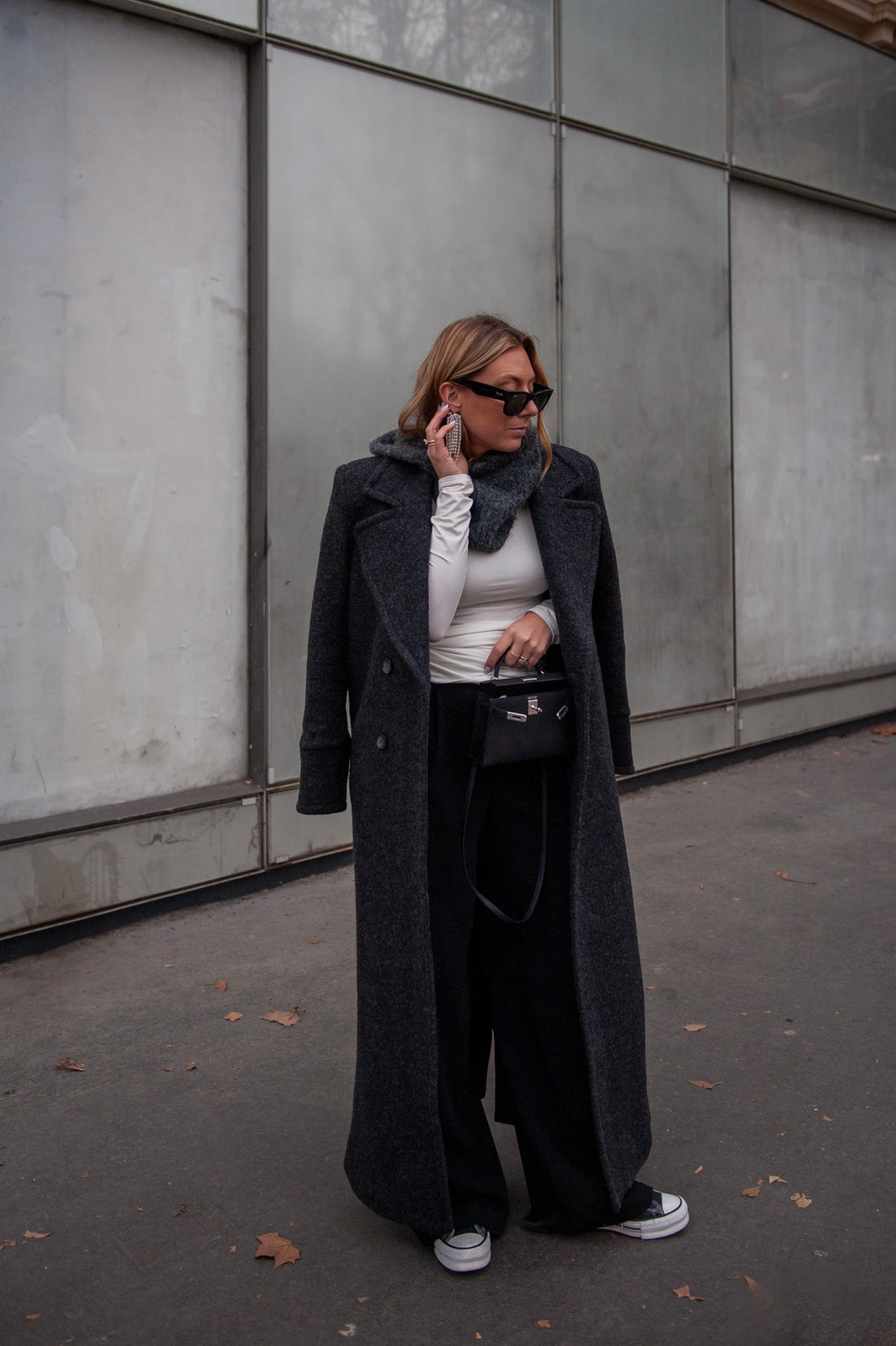 CLYDE manteau anthracite laine