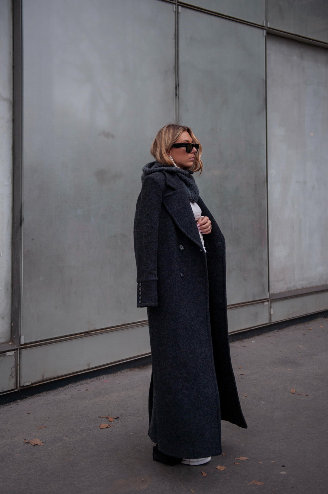 CLYDE manteau anthracite laine