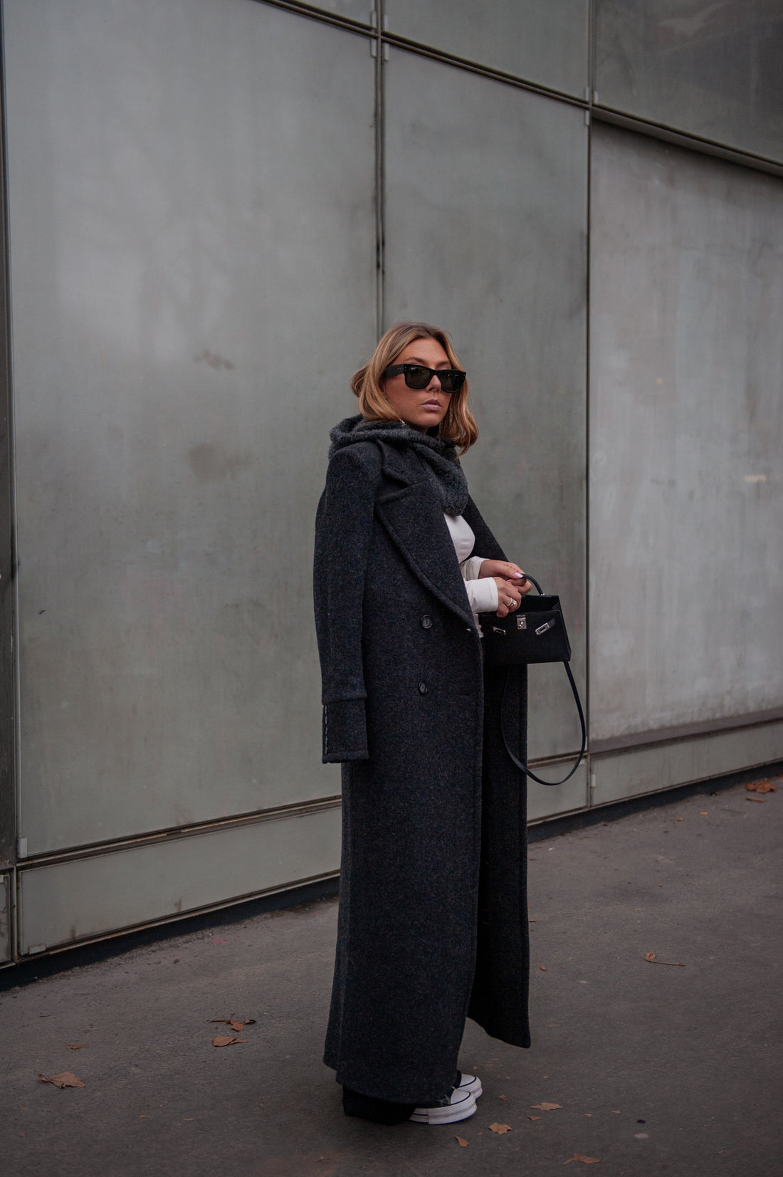 CLYDE manteau anthracite laine