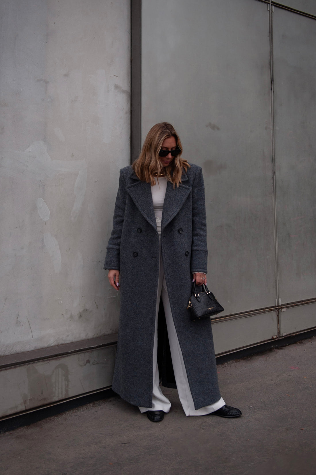 CLYDE manteau gris foncé laine