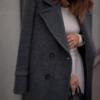 CLYDE manteau gris foncé laine