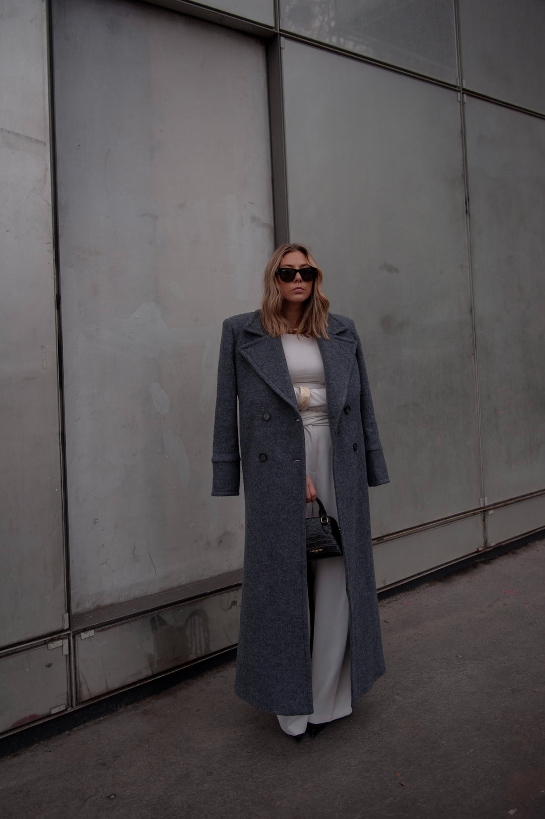 CLYDE manteau gris foncé laine