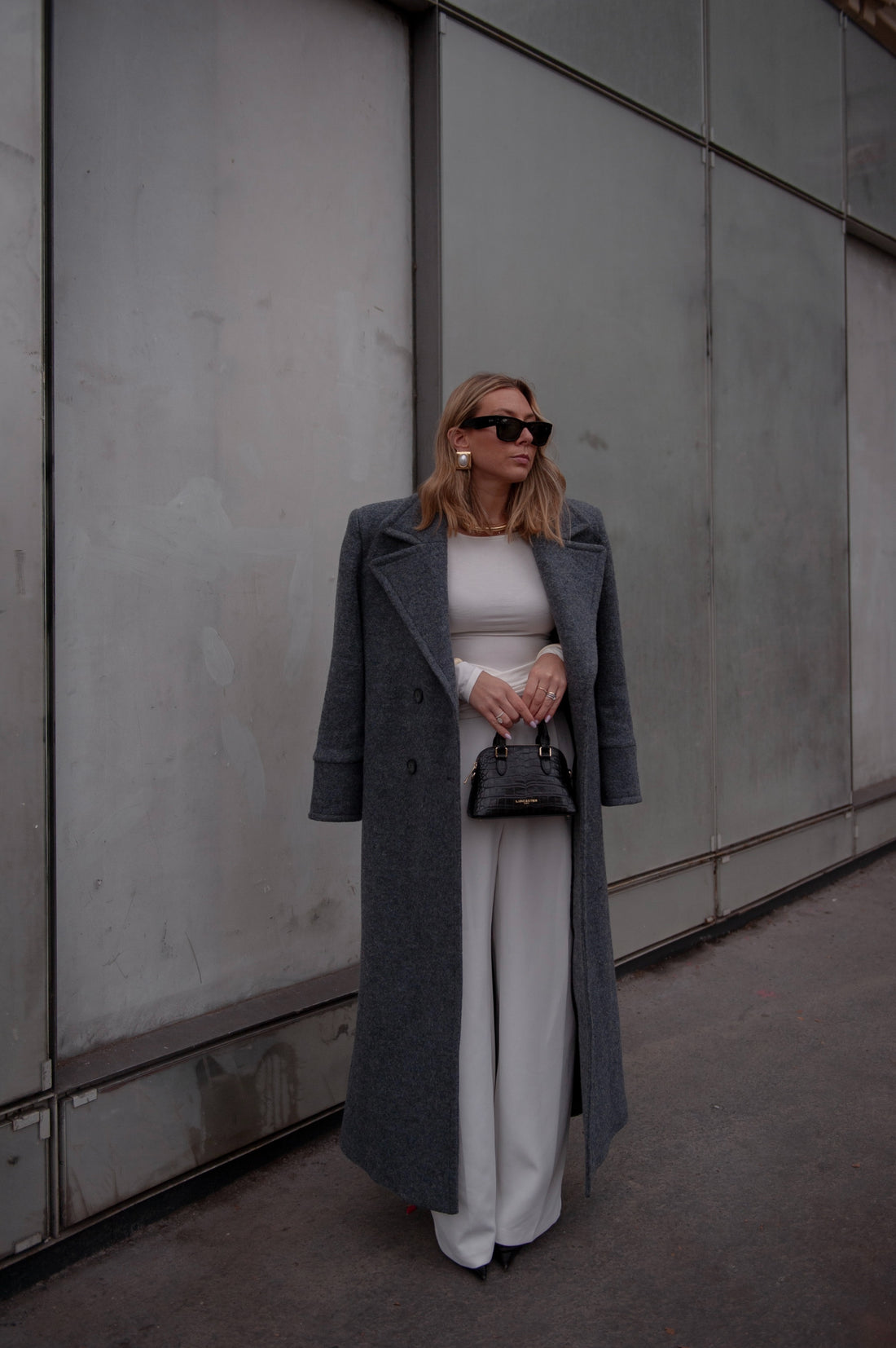 CLYDE manteau gris foncé laine