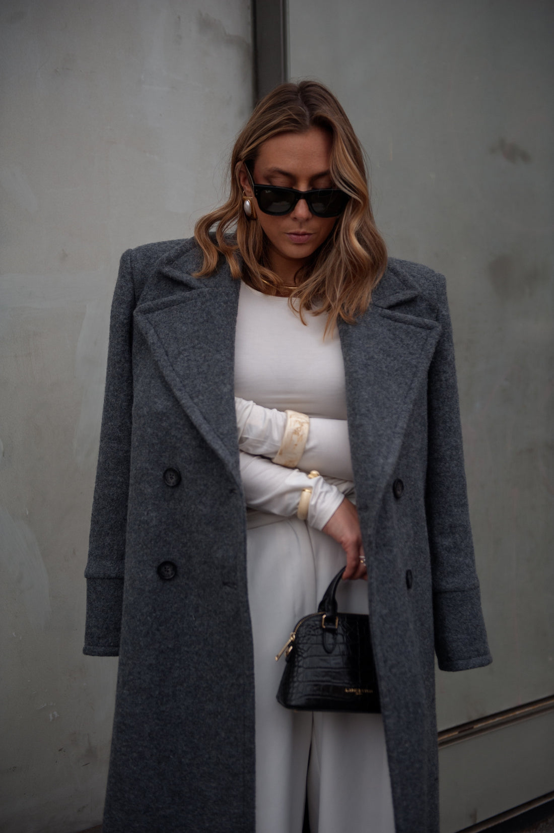 CLYDE manteau gris foncé laine