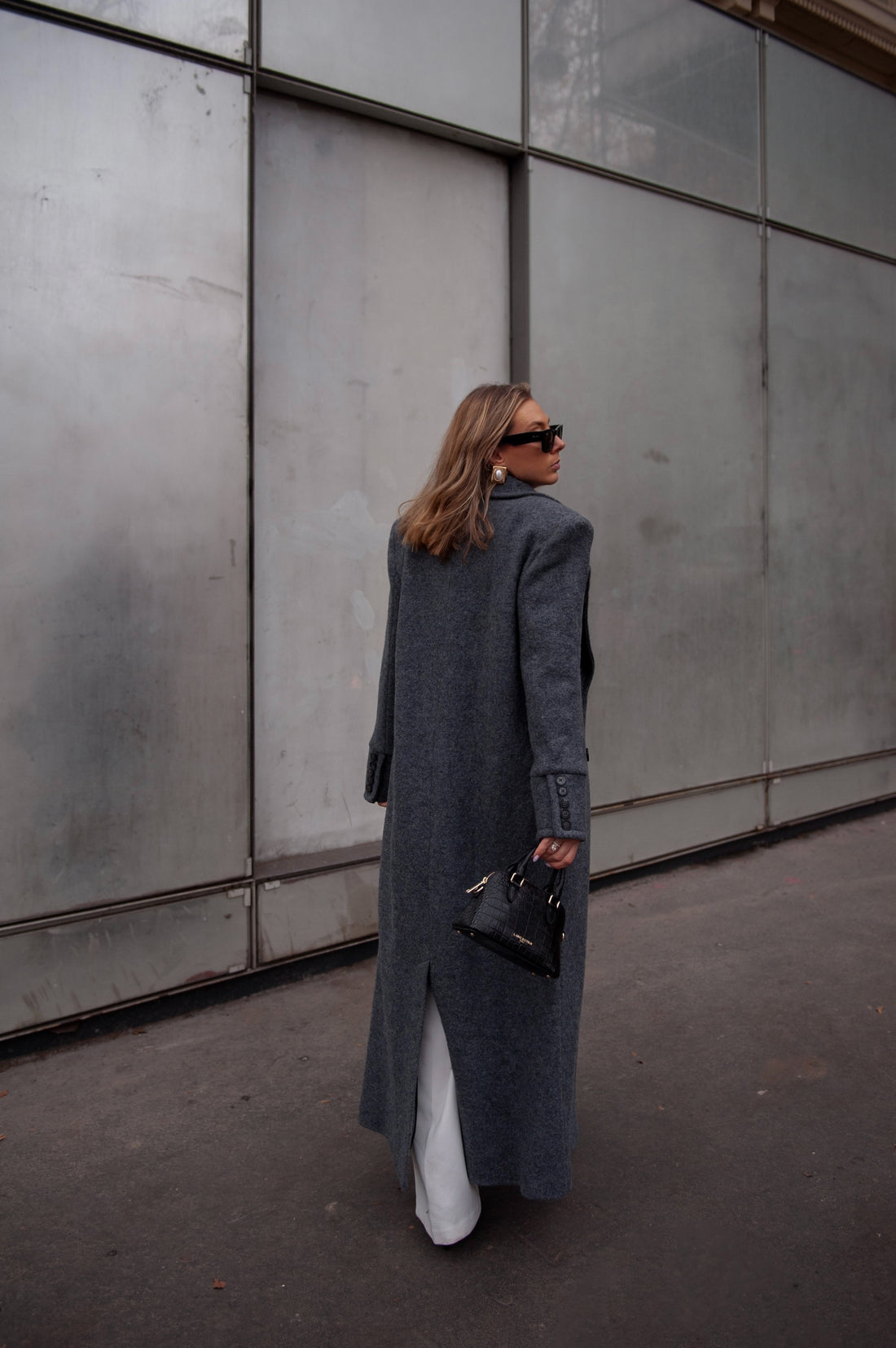 CLYDE manteau gris foncé laine