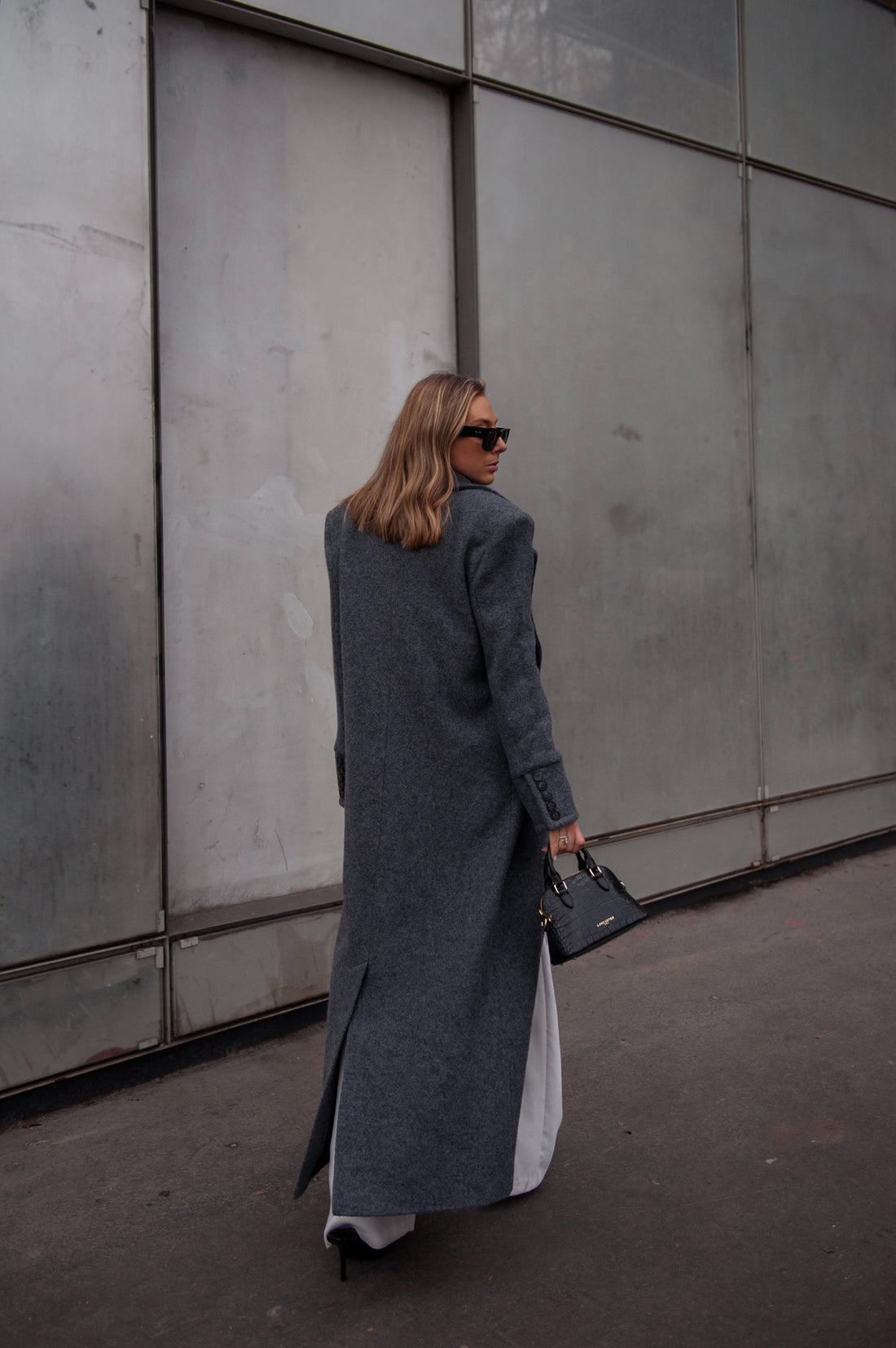 CLYDE manteau gris foncé laine