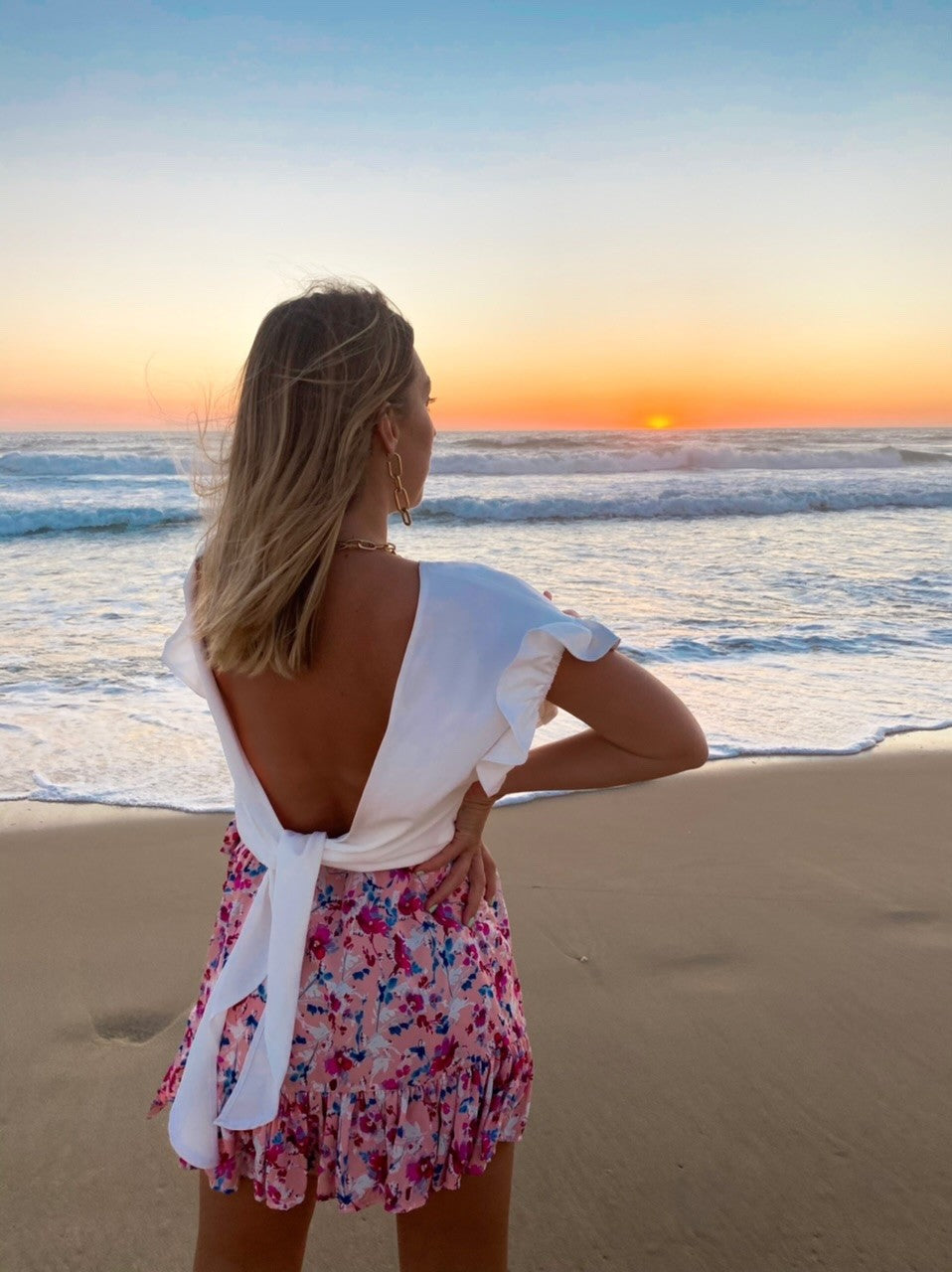 Blouse BALI manches volantés Blanc