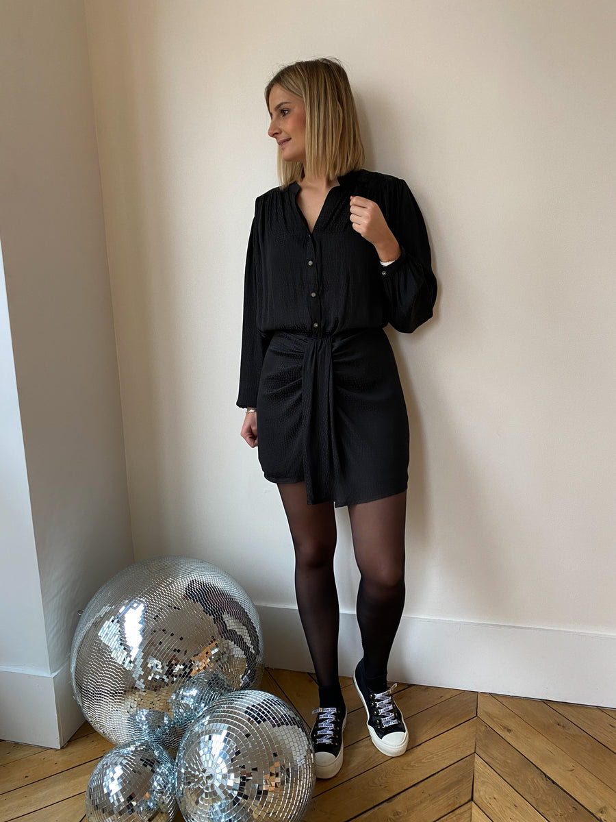JUPE CAMBON PEAU DE BETE NOIR